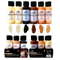 FARBY AKRYLOWE CIELISTE FARBA AKRYLOWA SKIN DO MALOWANIA PORTRETÓW ZESTAW 6