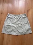 Firmowa markowa beżowa Spódnica trapezowa 42 XL na guziki jak jeans