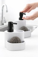 Zestaw dozownik na mydło/płyn do mycia naczyń do zlewozmywaka z pompką