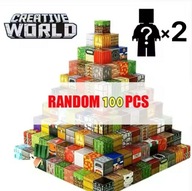 Klocki Magnetyczne Minecraft Sześciany 100 szt + 2 Figurki