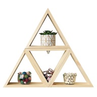 Drewniana półka trójkąt modułowa – naturalny kwietnik ścienny 4 sztuki