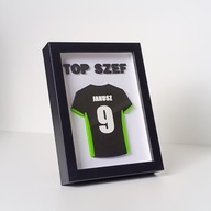 Koszulka piłkarska 3D z imieniem i numerem + napis 3D w ramce |Wzór:Akcenty