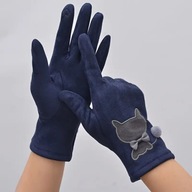 RĘKAWICZKI granat KOTEK KOTEM CIEPŁE ZIMA POLAR EKRAN DOTYKOWY Z PALCAMI