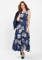 Okazja !_NOWA 249zł LUKSUSOWA sukienka maxi_KWIATY_WYGODNA z halką_44/46