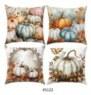 Poszewki na poduszki 4 sztuki 45x45cm jesień jesienne dynie liście 45122