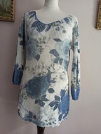 WŁOSKA TUNIKA sweterkowa w kwiaty 36