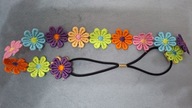 opaska do wlosow wiosna kolorowa pastele stokrotki kwiatki gumka przepaska