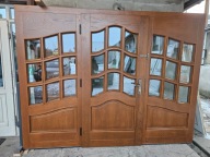 DRZWI Zewnętrzne Dębowe Drewniane Dąb z Doświetlami Wejściowe 284x217cm