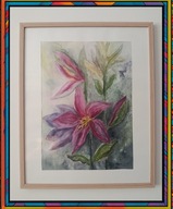 "Lilie" autorstwa Jadwigi Graboś, akwarela