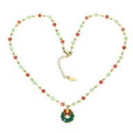 82821 Celebrytka złota stal chirurgiczna wianek bożonarodzeniowy