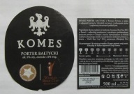ETYKIETA PIWO KOMES PORTER BAŁTYCKI BROWAR FORTUNA MIŁOSŁAW + KONTRA
