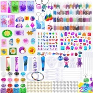 289x FOREMKI AKCESORIA DO ŻYWICY EPOKSYDOWEJ FORMY BROKAT ZESTAW