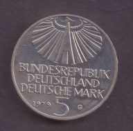 Niemcy - RFN - 5 Marek 1979 G - Otto Hahn