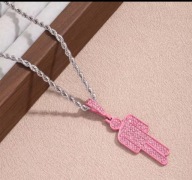 Naszyjnik wisiorek chain Billie Eilish bad guy Różowy prezent
