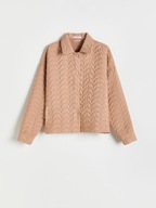 Reserved kurtka pikowana watowana beżowa różowa pudrowa crop pastelowa y2k