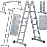 Drabina Aluminiowa Przegubowa 4x3 150KG Składana + Podest Wielofunkcyjna