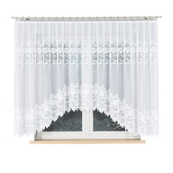 FIRANA ŻAKARDOWA BIAŁA GOTOWA Z ŁUKIEM DUŻA 400X160 CM