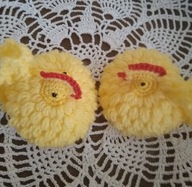 Kurki wielkanocne szydełko, jasno-żółte