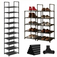 SZAFKA NA BUTY WYSOKA DUŻA METALOWA CZARNA REGAŁ ORGANIZER STOJAK NA OBUWIE