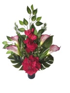 Bukiet cmentarz kalie hortensja gladiola czerwień