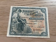 Kongo Belgijskie - 5 franków - 1947 - rzadki