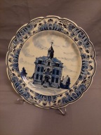 DELFT ORYGINALNY DELFTS BLUE PATERA TALERZ RĘCZNIE MALOWANY HOLANDIA FAJANS