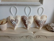 SERCA DUŻE BAWEŁNA,KORONKA, KOMPLET 3 szt.