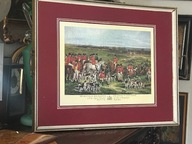 DUŻA ANGIELSKA TACA Z GRAFIKĄ MYSLIWSKA