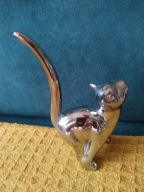 Figurka kotek w srebrnym kolorze