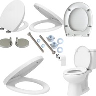 DESKA WC SEDESOWA WOLNOOPADAJĄCA WYPINANA KLOZETOWA BIAŁA UNIWERSALNA KOŁO