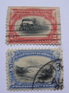 USA - Wystawa w Buffalo 1901 - zestaw - Mi. 133, 135 kasowane