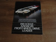 Dodge Aries K Omni 024 Challenger Diplomat Mirada St.Regis Ram 1981 USA