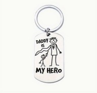 Prezent na dzień Taty Brelok do kluczy Tatuś jest moim bohaterem