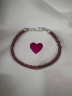 Granaty...Delikatna bransoletka z czerwonych Granatów "Czerwone wino"