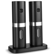 Elektryczny młyn do soli i pieprzu 2 szt. LED, USB-C, 6 poziomów