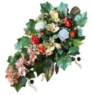 wiązanka kompozycja obciążona na grób cmentarz sztuczne kwiaty premium