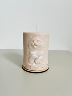 Świeca sojowa dla miłośników kotów, bezzapachowa wolnostojąca kotek.