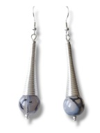 AW52 Kolczyki kamienie AGAT WĘŻOWY