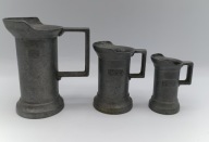 Trzy (3) apteczne - antyczne miarki - świetne - sygnowane - kolekcjonerskie