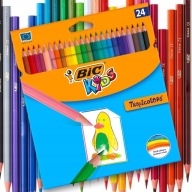 BIC KIDS TROPICOLORS KREDKI OŁÓWKOWE WYTRZYMAŁE DLA DZIECI BEZPIECZNE x24