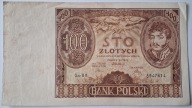 Banknot II RP 100 zł 1934 rok SERIA: BH - kreski na marginesie