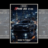 Plakat Motoryzacyjny Audi RS6 C8 A4 (21 x 29,7 cm) Dekoracja Ścienna