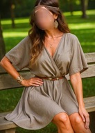 Rozkloszowana sukienka kopertowa polski producent roz.M