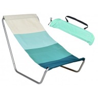 Leżak Ogrodowy Niebieski Składany Mocny Fotel na Taras Plażę Balkon wygodny