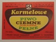 STARA ETYKIETA PIWO CIEMNE PEŁNE DOSŁADZANE KARMELOWE BROWAR ZWIERZYNIEC