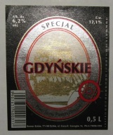 STARA ETYKIETA PIWO JASNE SPECJAL GDYŃSKIE BROWAR GOCH BYTÓW