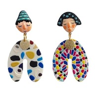 KOLCZYKI kolorowe emalia abstrakcyjne zabawne