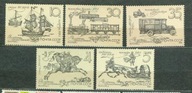 ZSRR** Pociąg, żaglowiec, auto, historia poczty Mi 5742-46