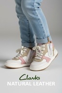 Clarks sneakersy za kostkę na zamek różowe białe skórzane rozm. 20