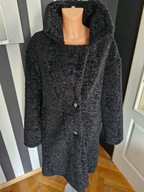 Joleen płaszcz baranek, włoska kurtka czarna